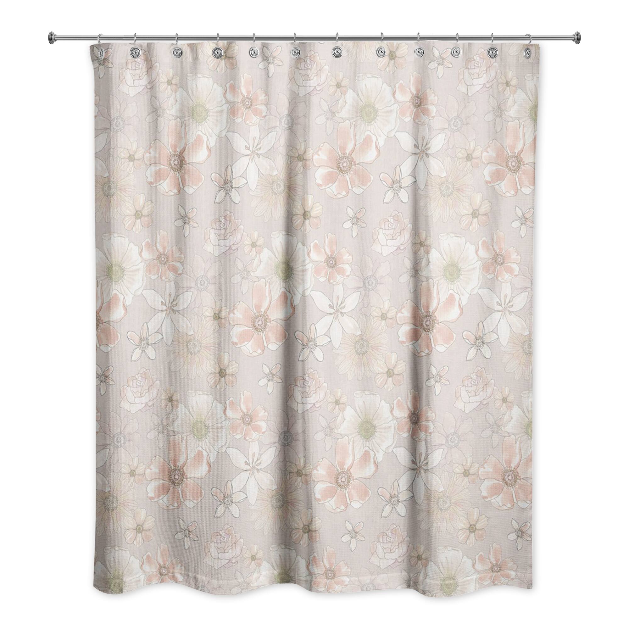 Watercolor Florals Shower Curtain
